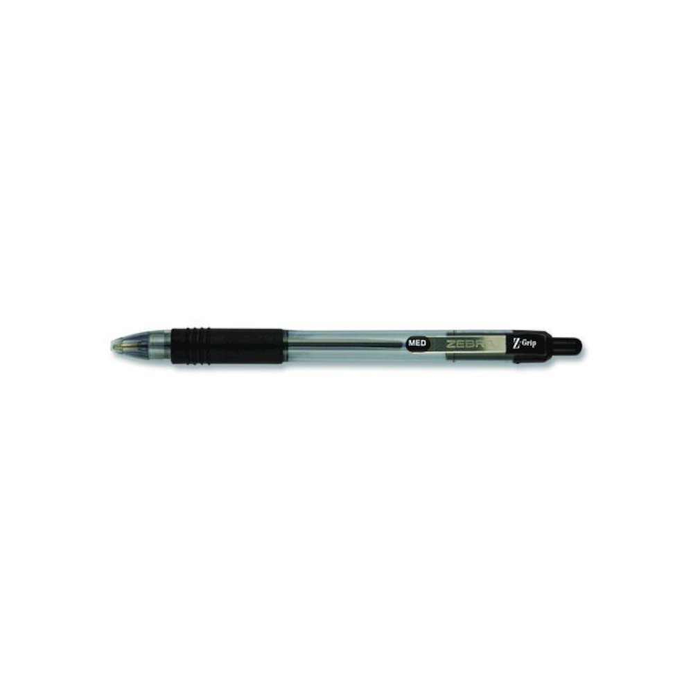 Z-Grip Ballpoint Pen, Retractable, Medium, 1 mm, Black Ink, Clear/Black Barrel, 96/Pack. Picture 2