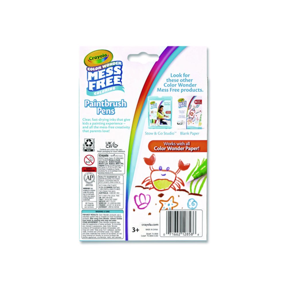 Color Wonder Paintbrush Pens, Assorted Colors, 8/Pack. Picture 2