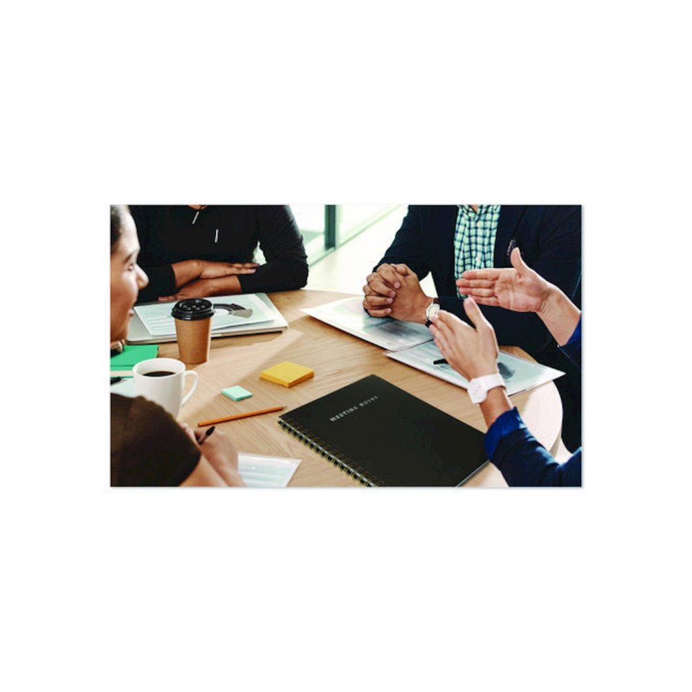 Meeting Notes Book, Space for Up to 159 Meetings, Meeting-Minutes/Notes Format, Black/Gold Cover, (80) 11 x 8.5 Sheets. Picture 6