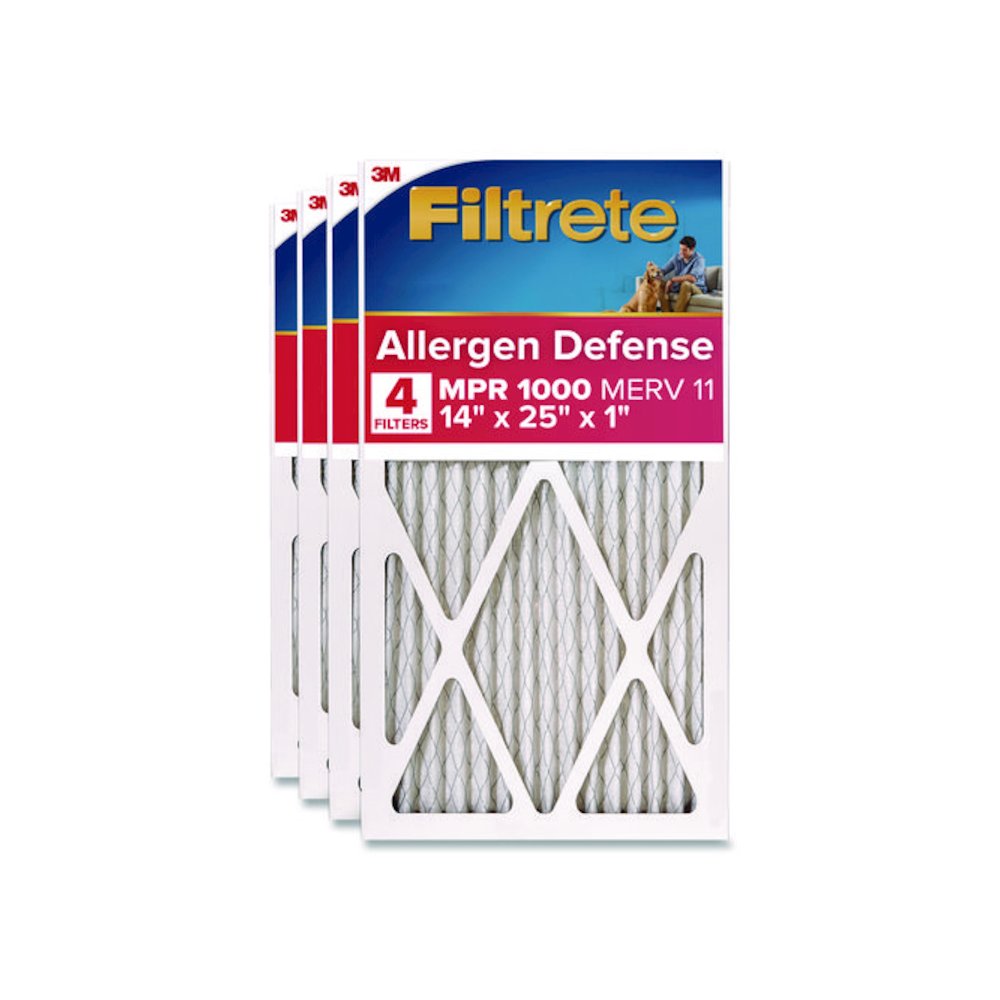 Allergen Defense Air Filter, MERV 11, MPR 1000, 14 x 25, 4/Carton. Picture 1