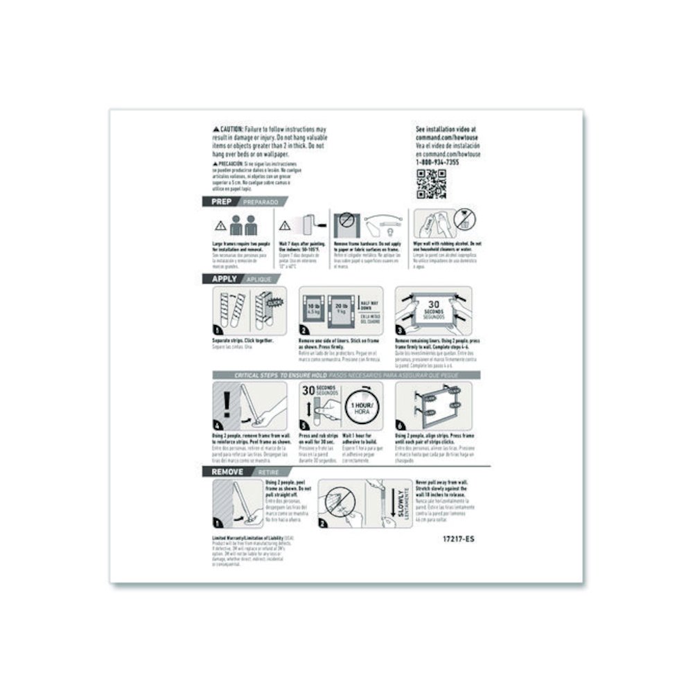 Damage-Free Hanging Picture Hanging Strip Pairs, Holds up to 5 lb, 8/Pack. Picture 9