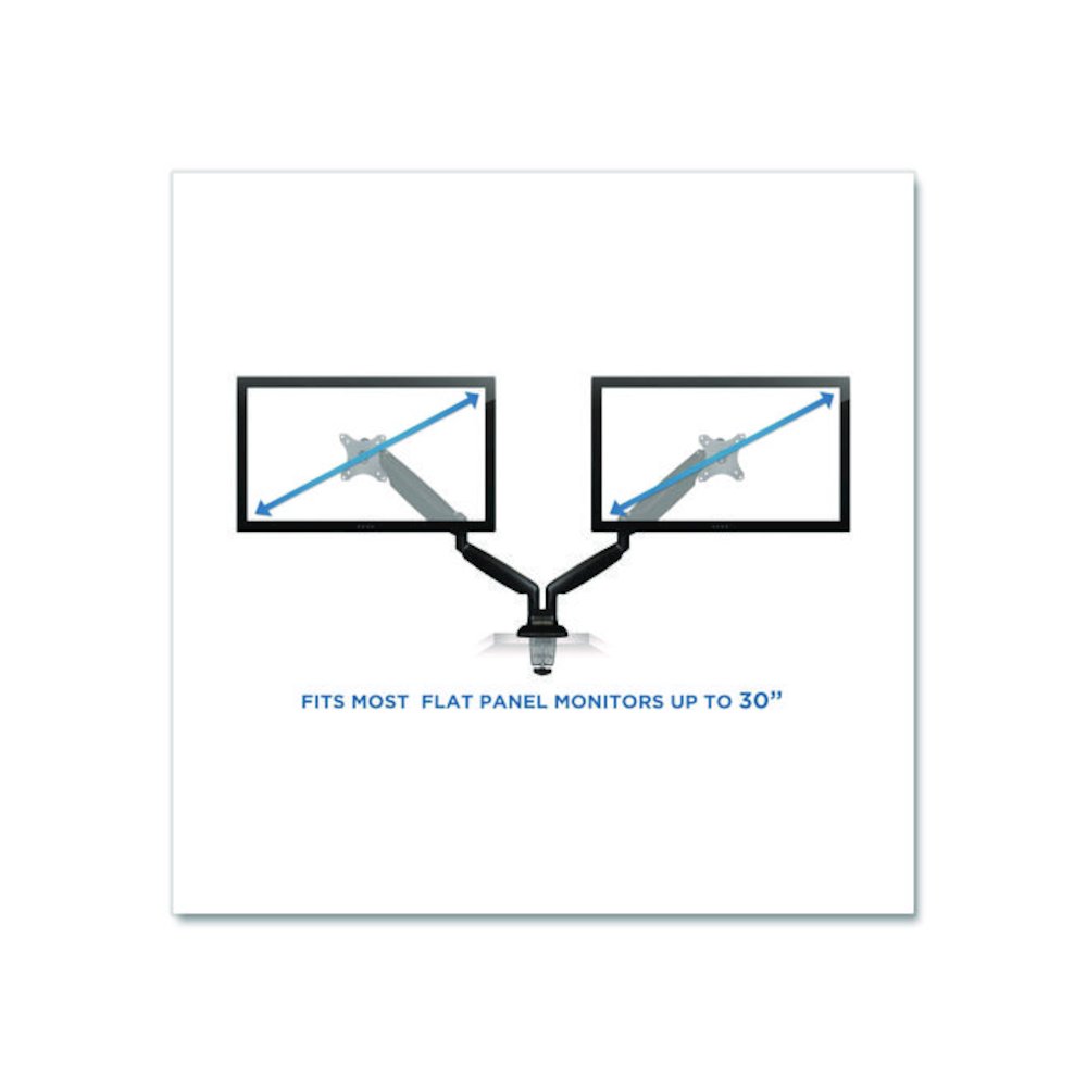 Dual Monitor Gas-Spring Mounting Arm, For 13" to 32" Monitors, 360 Degree Rotation, +/-45 Degree Tilt, Black, Supports 20 lb. Picture 4