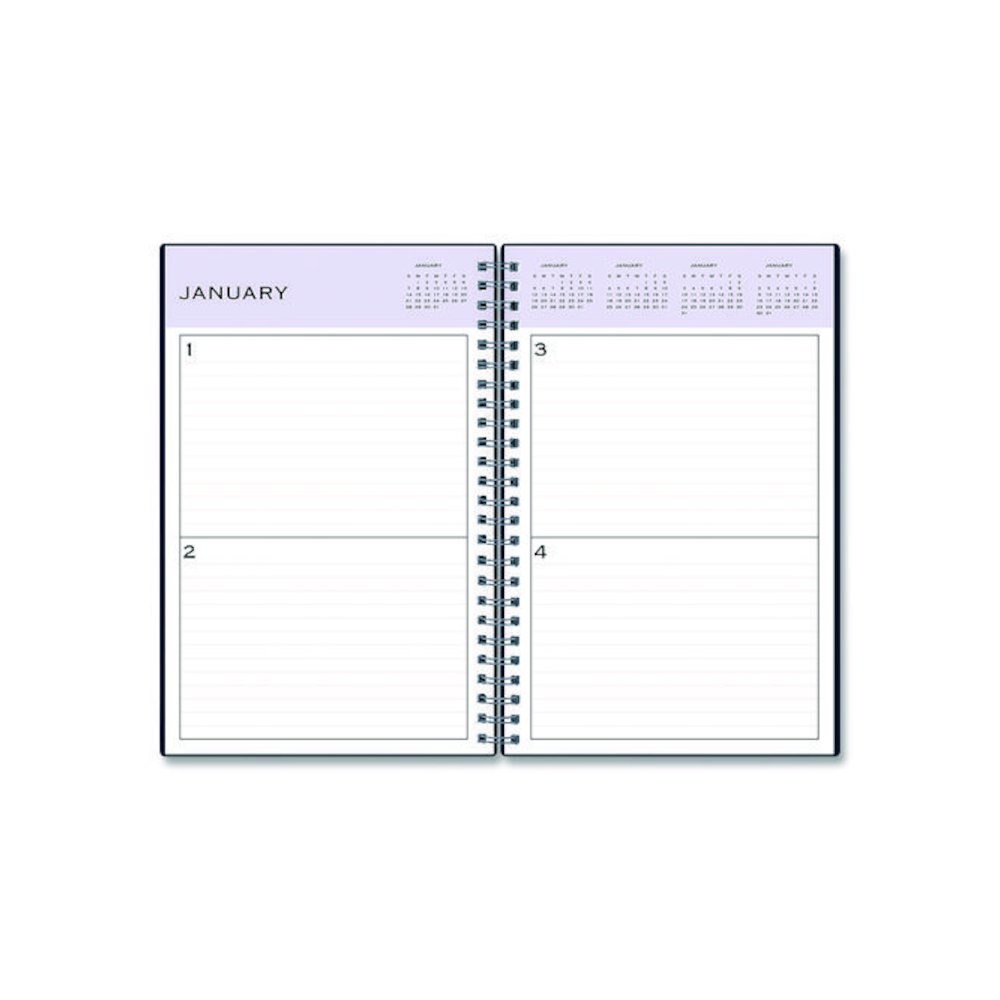 Perpetual Daily Planner, 8.5 x 5.5, Blue Cover, 52 Weeks: Undated. Picture 4
