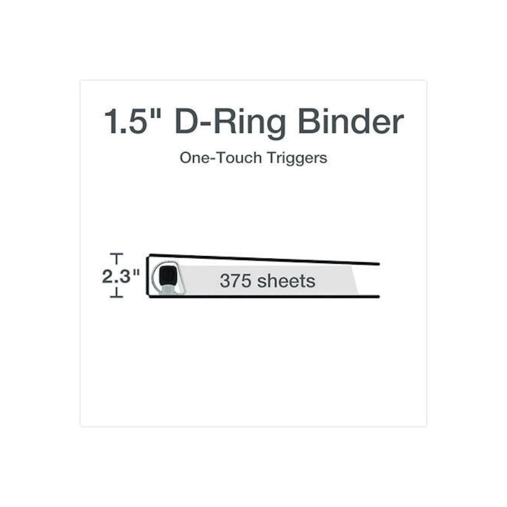 Premier Easy Open ClearVue Locking Slant-D Ring Binder, 3 Rings, 1.5" Capacity, 11 x 8.5, Black. Picture 2