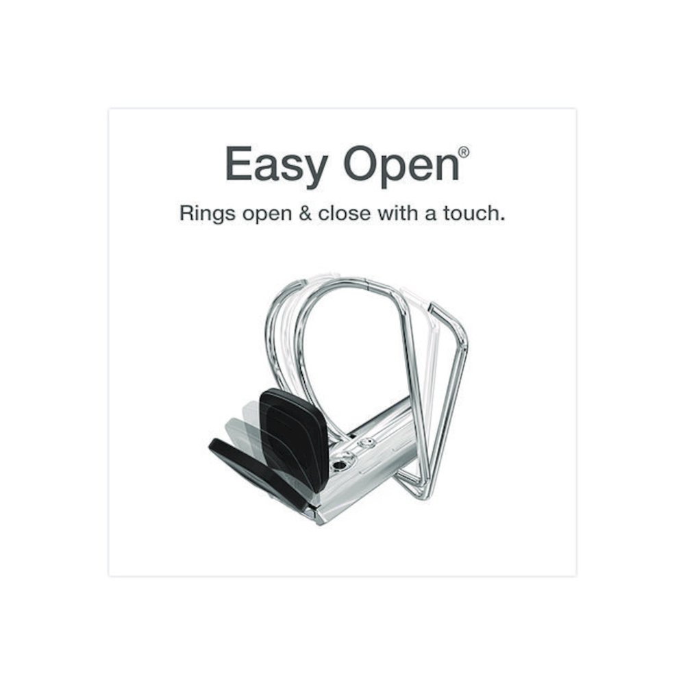 Premier Easy Open ClearVue Locking Slant-D Ring Binder, 3 Rings, 1.5" Capacity, 11 x 8.5, Black. Picture 3