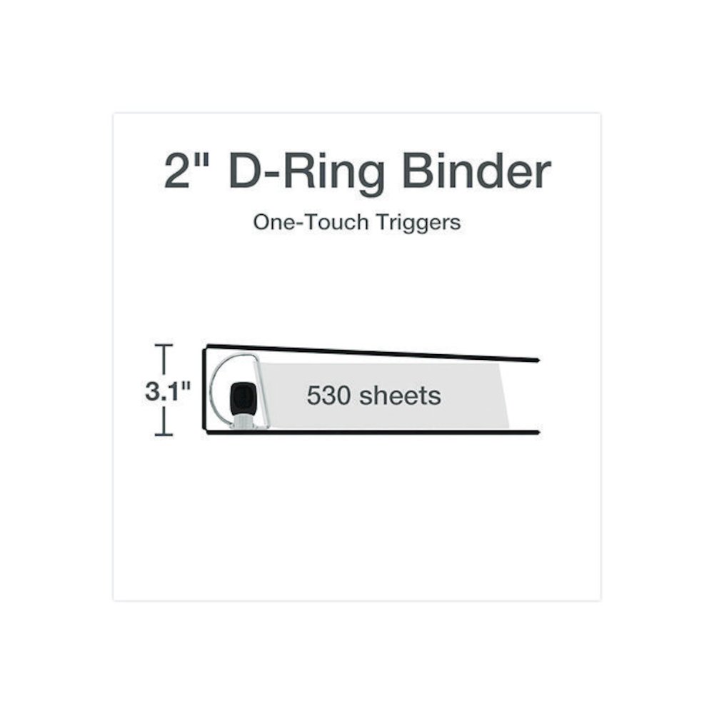 Premier Easy Open ClearVue Locking Slant-D Ring Binder, 3 Rings, 2" Capacity, 11 x 8.5, Black. Picture 2