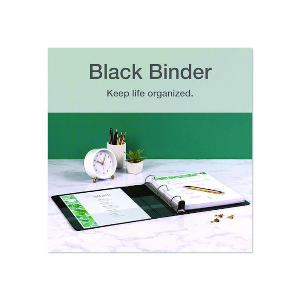 Premier Easy Open ClearVue Locking Slant-D Ring Binder, 3 Rings, 2" Capacity, 11 x 8.5, Black. Picture 6