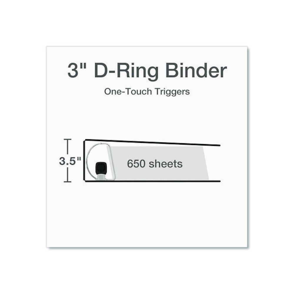 Premier Easy Open ClearVue Locking Slant-D Ring Binder, 3 Rings, 3" Capacity, 11 x 8.5, Black. Picture 2