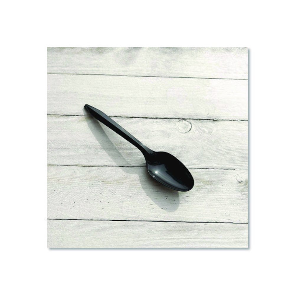 Mediumweight Polypropylene Cutlery, Spoon, Plastic, Black, 1,000/Carton. Picture 4