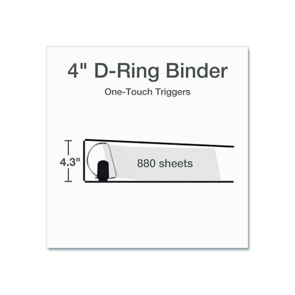 Premier Easy Open ClearVue Locking Slant-D Ring Binder, 3 Rings, 4" Capacity, 11 x 8.5, Black. Picture 2
