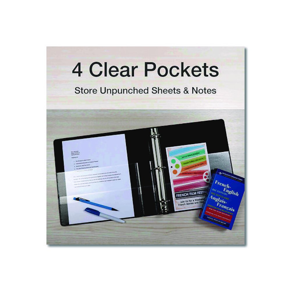 Premier Easy Open ClearVue Locking Slant-D Ring Binder, 3 Rings, 4" Capacity, 11 x 8.5, Black. Picture 5
