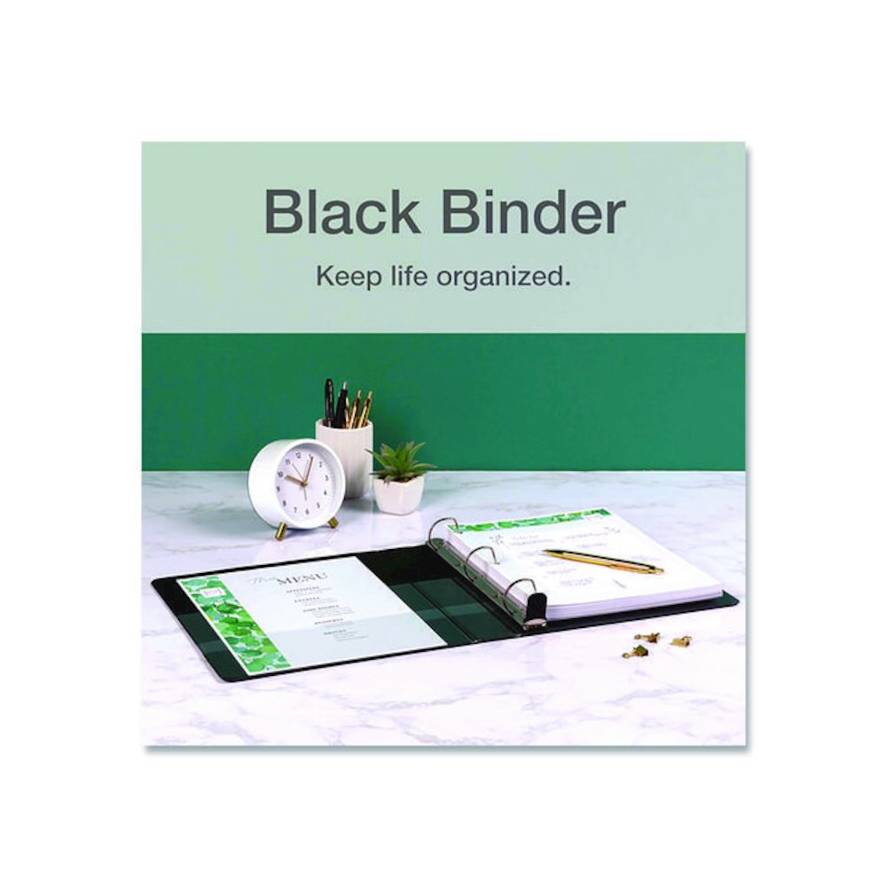 Premier Easy Open ClearVue Locking Slant-D Ring Binder, 3 Rings, 4" Capacity, 11 x 8.5, Black. Picture 6