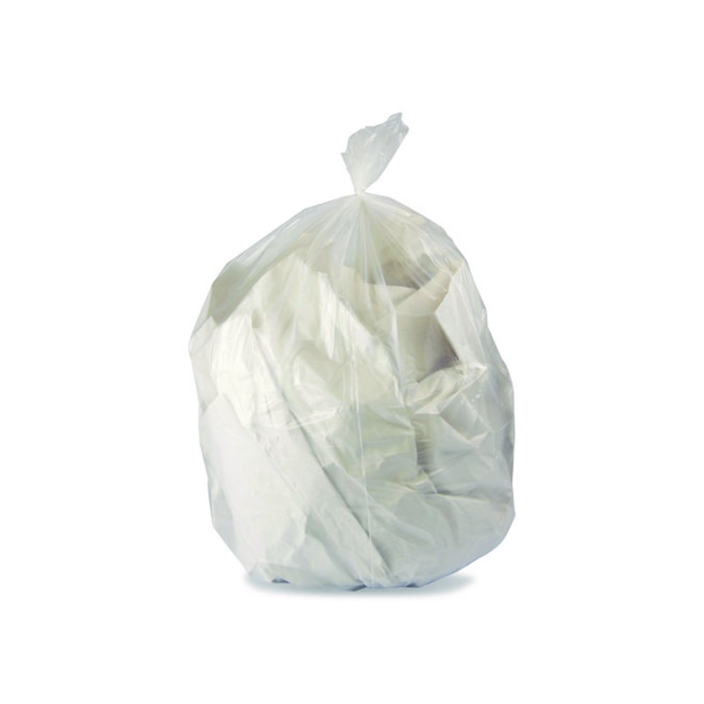 Linear Low-Density Can Liners, 33 gal, 1 mil, 33" x 39", Clear, 150/Carton. Picture 4