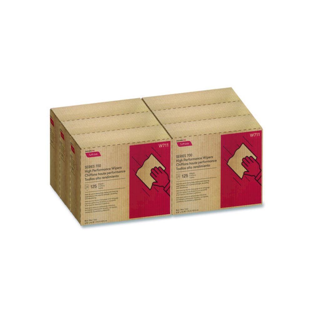 Tuff-Job S700 High Performance Wipers, Blue, 9.75 x 16.75, 125/Box, 6 Boxes/Carton. Picture 4