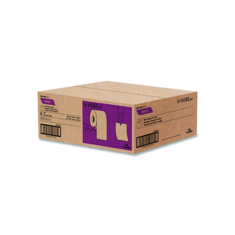 Select Roll Paper Towels, 1-Ply, 7.9" x 800 ft, Natural, 6/Carton. Picture 3