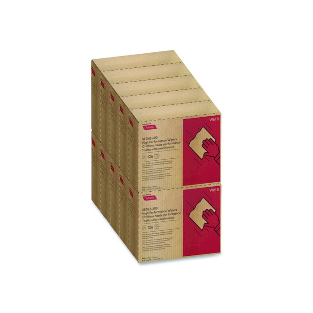 Tuff-Job S600 High Performance Wipers, 9 3/4 x 16 3/4, 126/Box, 10 Box/Carton. Picture 4