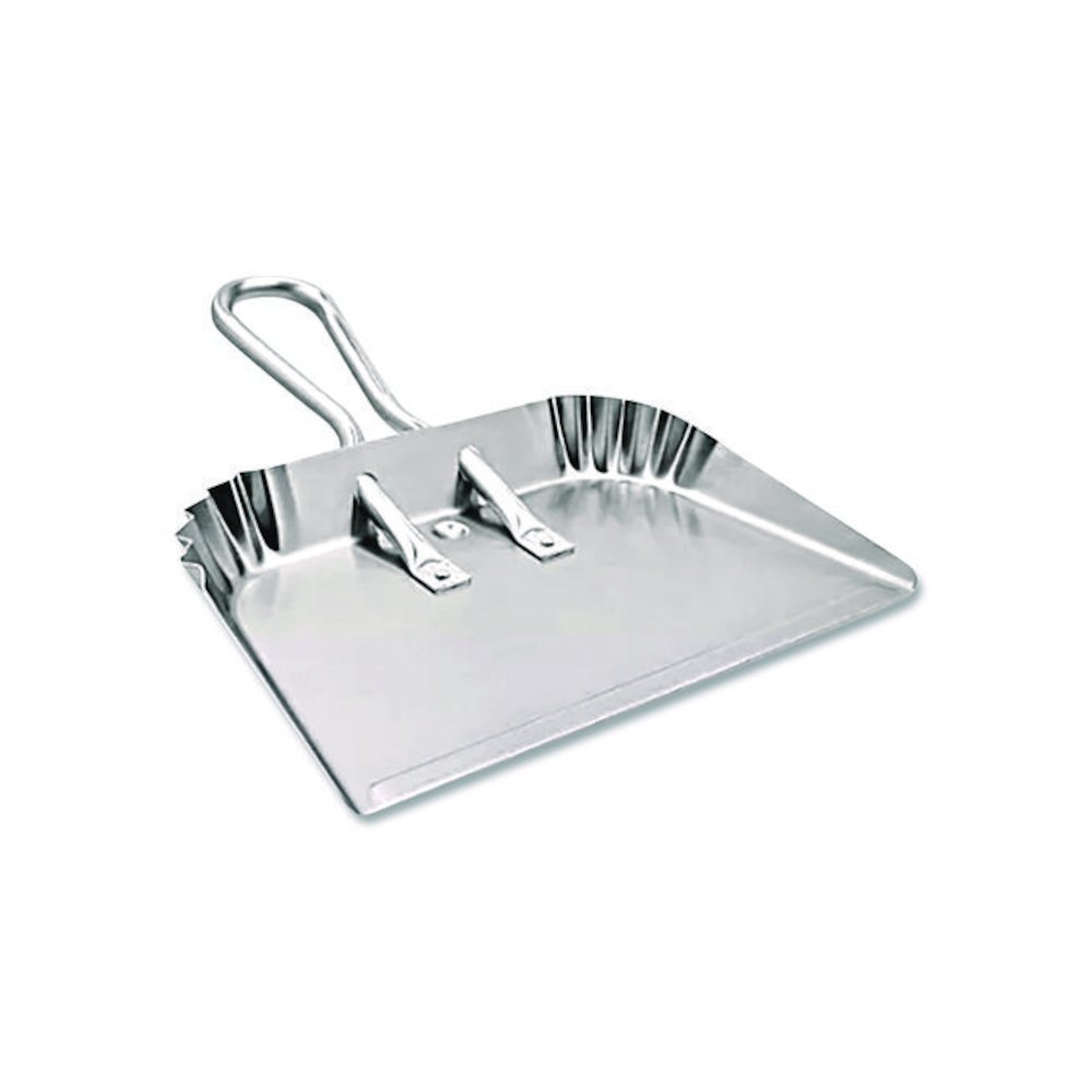 Bulldozer Dust Pan, 17" Wide, Aluminum Handle, Silver. Picture 3
