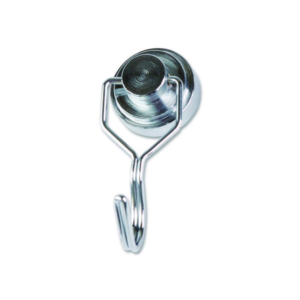 Magnetic Classroom Hooks, 5.25" Long Hook, 3.75" Diameter Base, Silver, 2/Pack. Picture 4