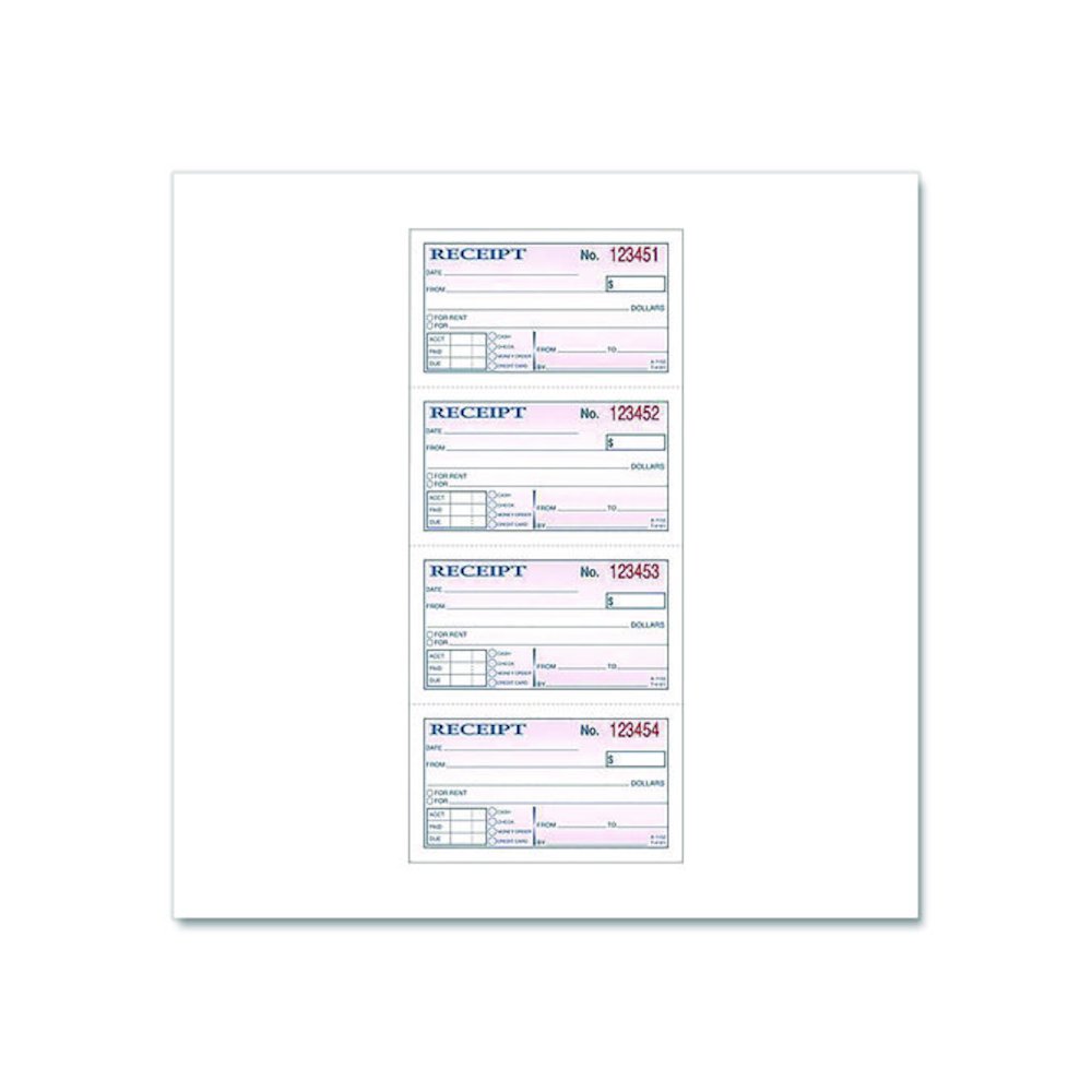 Money/Rent Receipt Book, Two-Part Carbonless, 4.75 x 2.75, 200 Forms Total. Picture 2