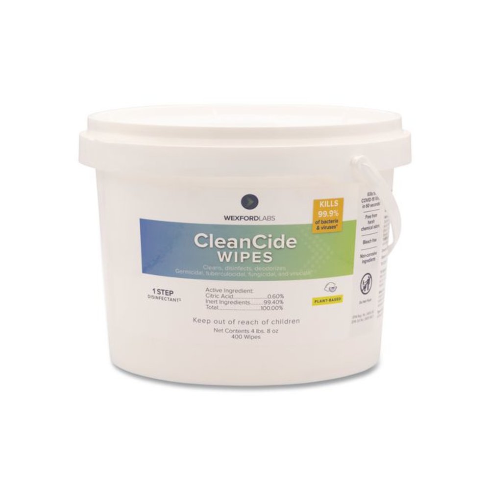 CleanCide Disinfecting Wipes, 1-Ply, 8 x 5.5, Fresh Scent, White, 400/Tub. Picture 1
