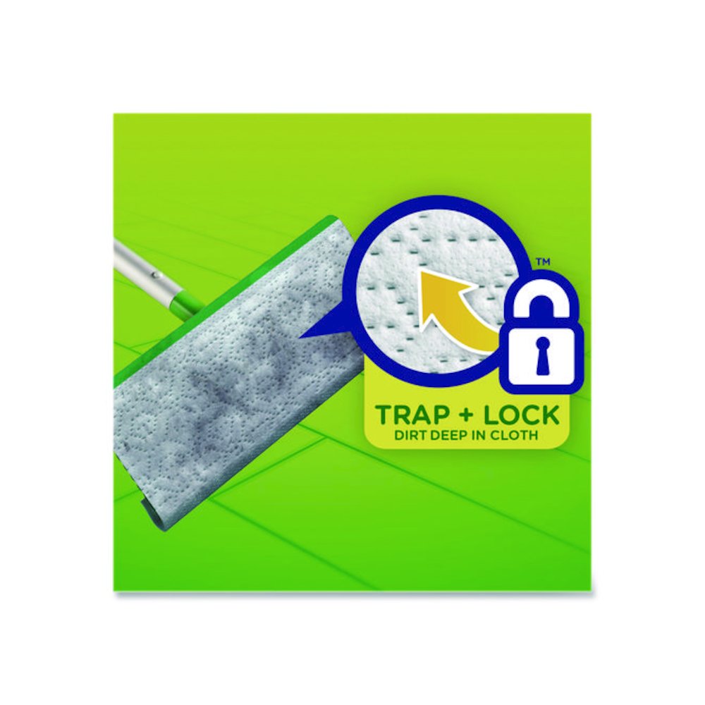 Sweeper TRAP + LOCK Wet Mop Cloth, 8 x 10, White, Lavender Scent, 24/Pack. Picture 3