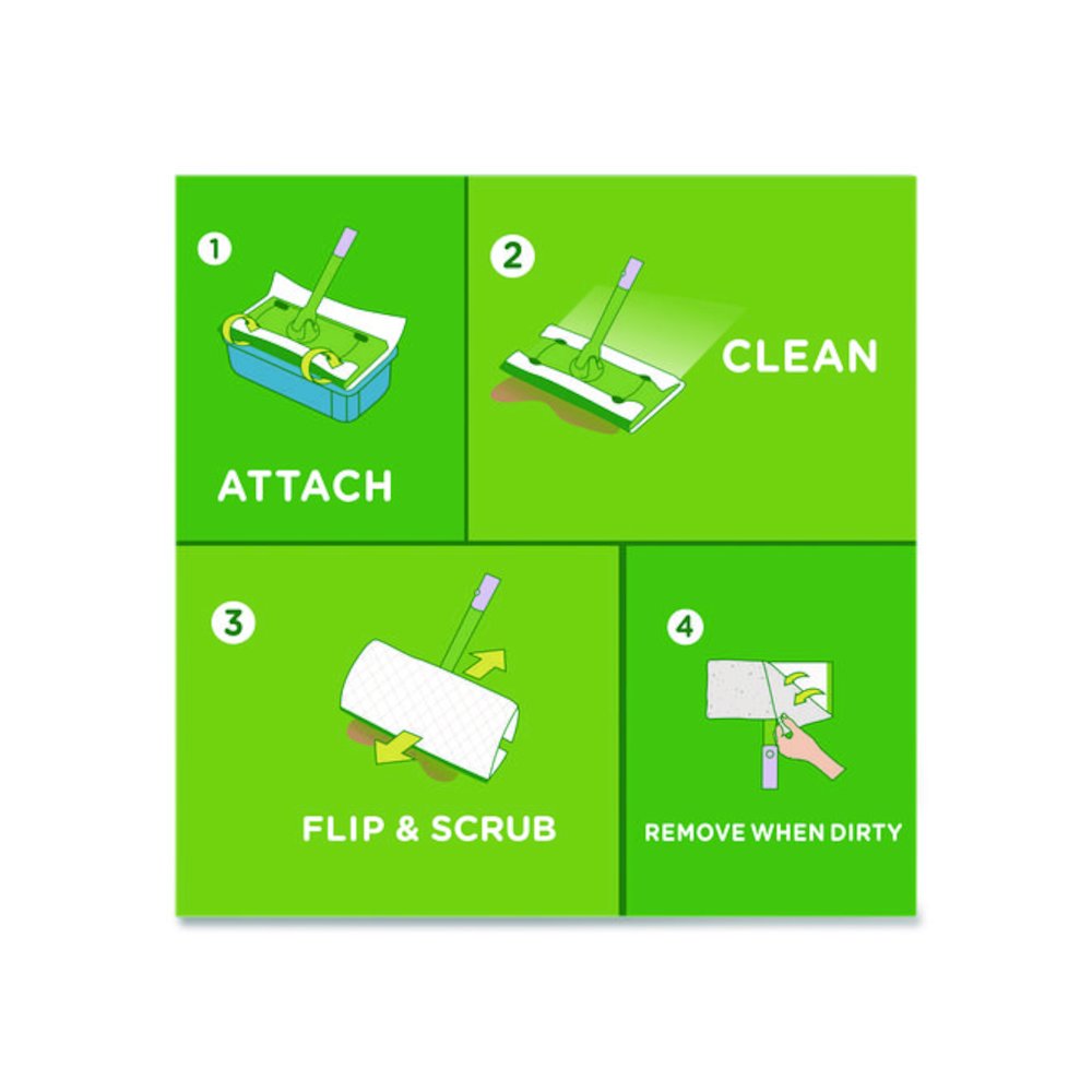 Sweeper TRAP + LOCK Wet Mop Cloth, 8 x 10, White, Lavender Scent, 24/Pack. Picture 5