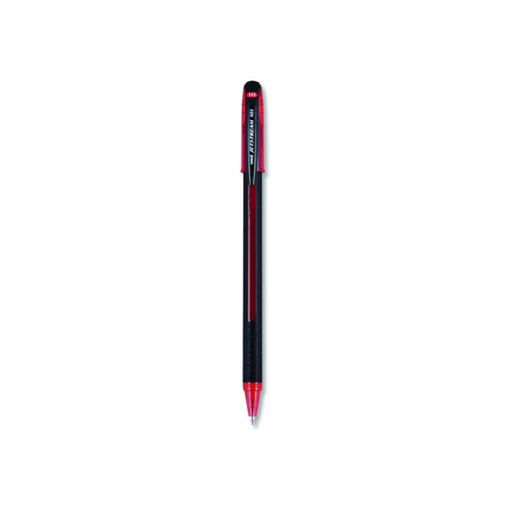 Jetstream 101 Hybrid Gel Pen, Stick, Bold 1 mm, Red Ink, Black/Red Barrel, Dozen. Picture 3