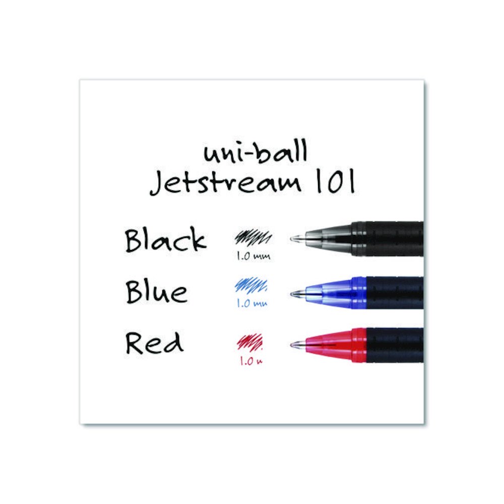 Jetstream 101 Hybrid Gel Pen, Stick, Bold 1 mm, Red Ink, Black/Red Barrel, Dozen. Picture 7