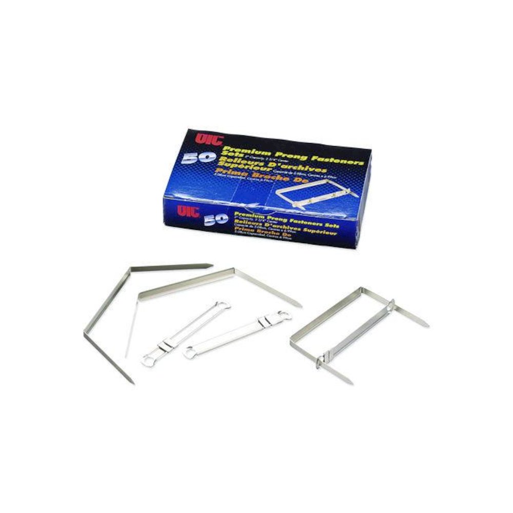 Two-Prong File Fastener Sets, 2" Capacity, 2.75" Center to Center, Silver, 50/Box. Picture 1