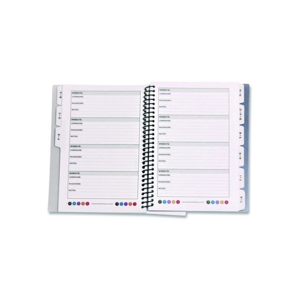 Small/Mini Password Log Book, User-Name/Password Format, Black Cover, (60) 7 x 5.5 Sheets. Picture 3