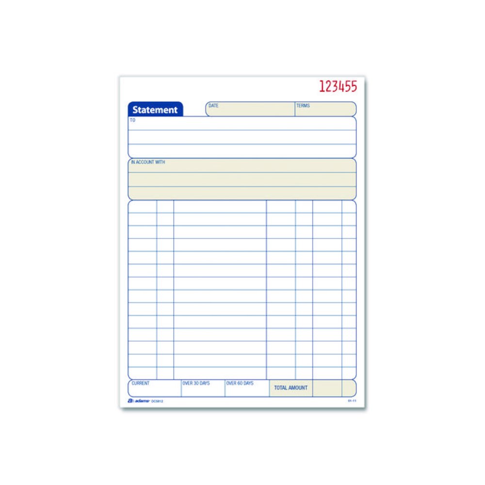 Multipart Statement Pad, Two-Part Carbonless, 5.56 x 7.94, 50 Sets/Pad, 3 Pads/PK. Picture 2