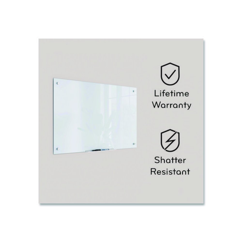 Black Glass Dry Erase Board, 48" x 36" (Actual Size: 47" x 35"), Black Surface. Picture 9