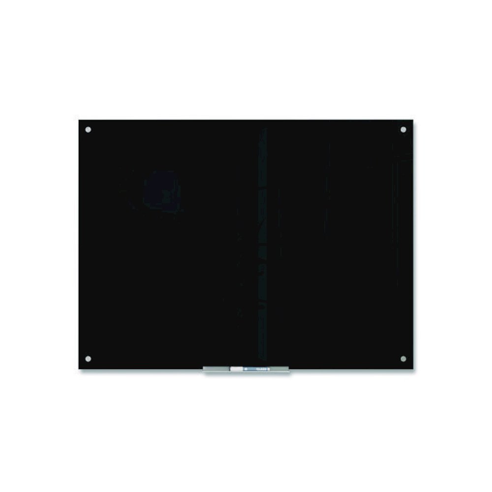 Black Glass Dry Erase Board, 48" x 36" (Actual Size: 47" x 35"), Black Surface. Picture 2