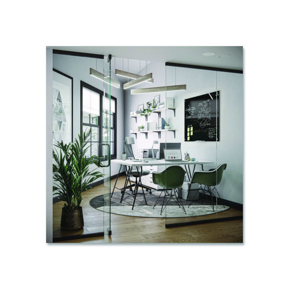 Black Glass Dry Erase Board, 48" x 36" (Actual Size: 47" x 35"), Black Surface. Picture 7