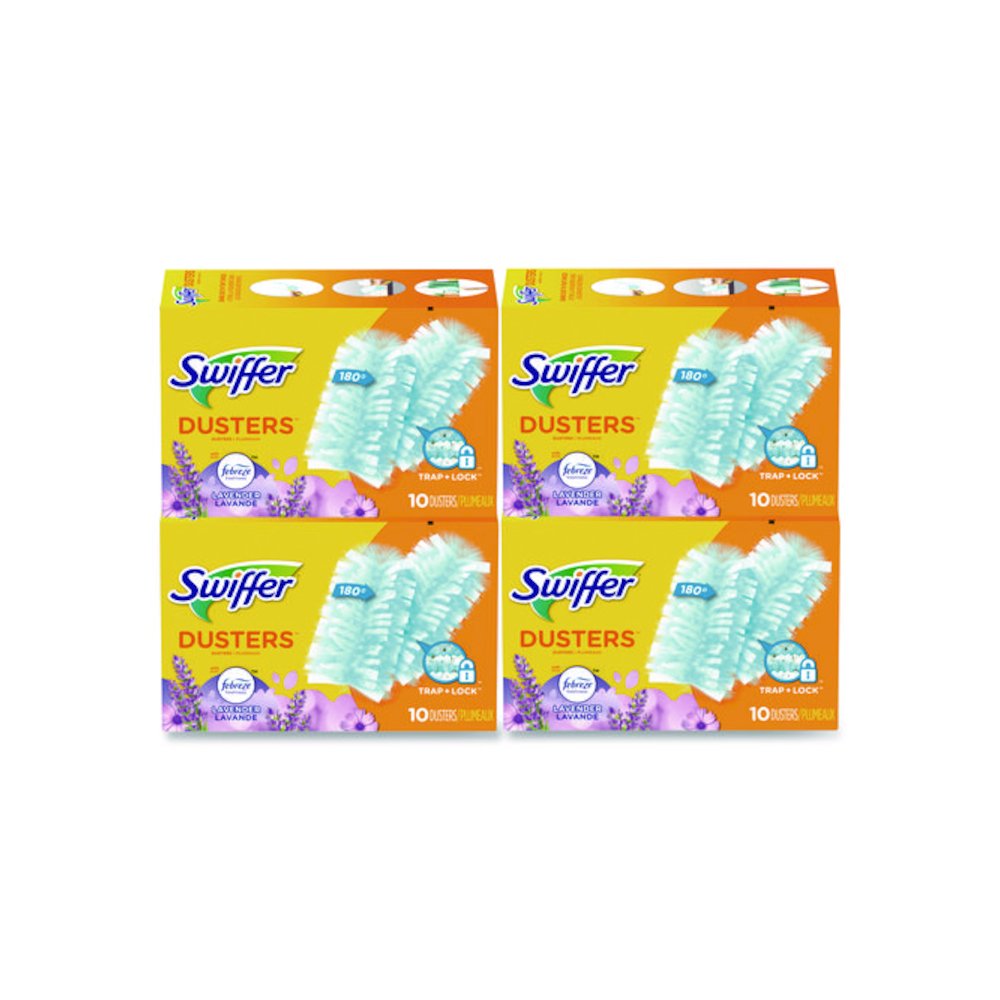 Dusters Refill, DustLock Fiber, Lavender Vanilla Scent, Light Blue, 10/Box, 4 Boxes/Carton. Picture 1