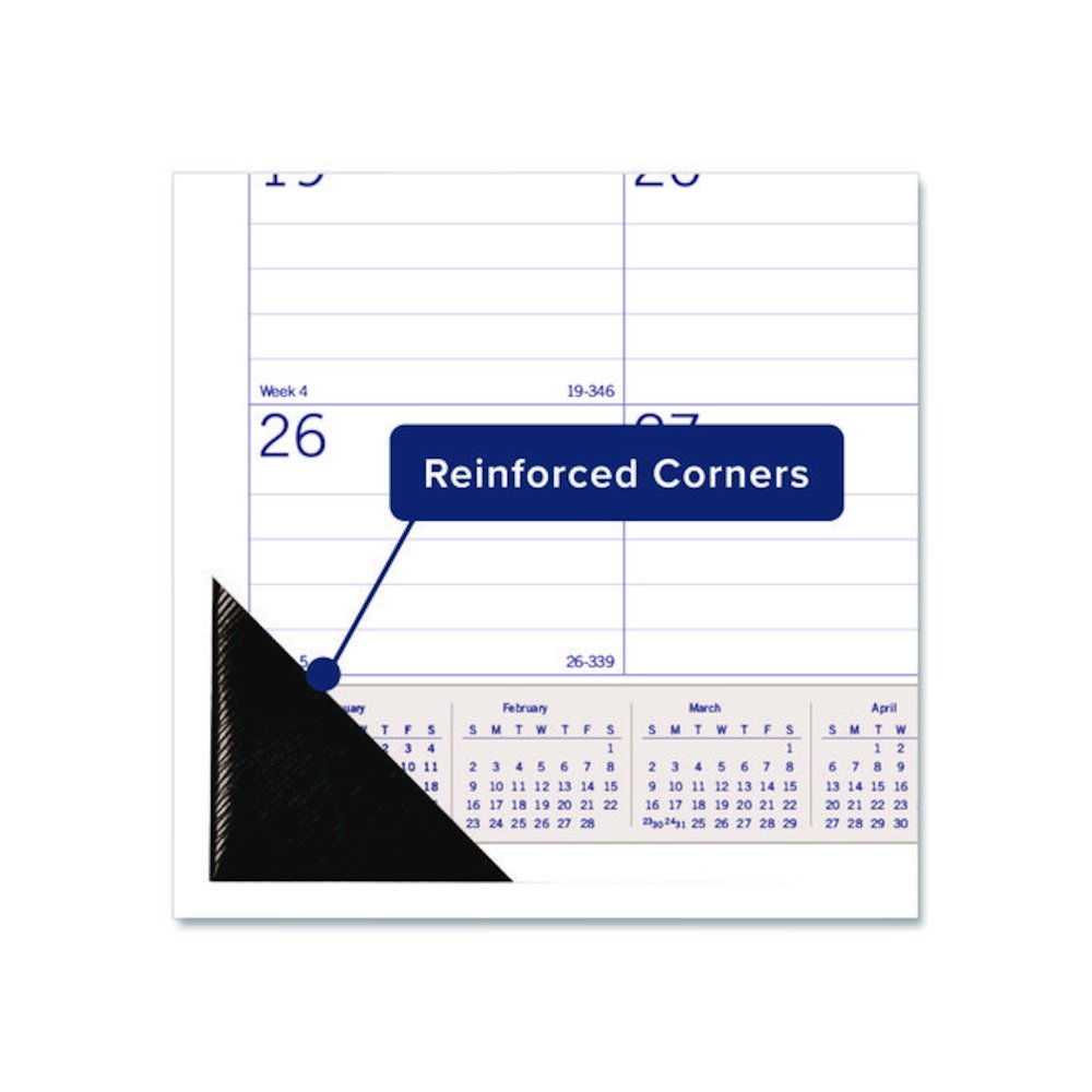 DuraGlobe Monthly Desk Pad Calendar, 22 x 17, White/Blue/Gray Sheets, Black Binding/Corners, 12-Month (Jan to Dec): 2026. Picture 3