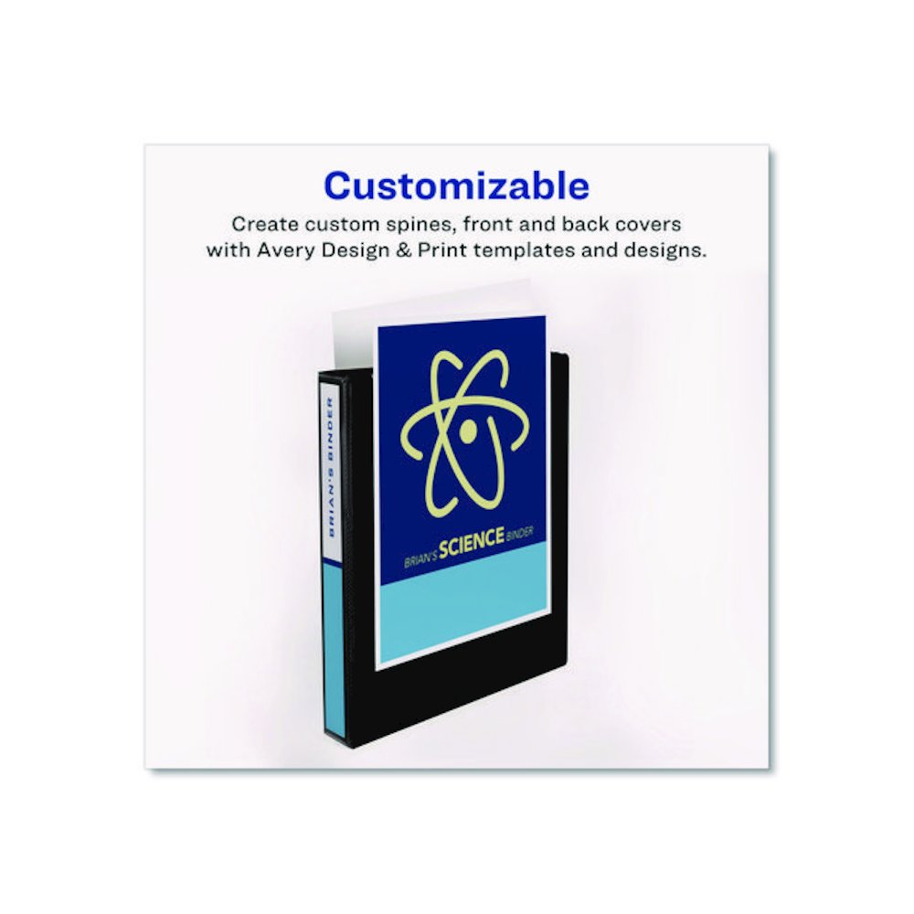 Mini Size Protect and Store View Binder with Round Rings, 3 Rings, 1" Capacity, 8.5 x 5.5, White. Picture 3
