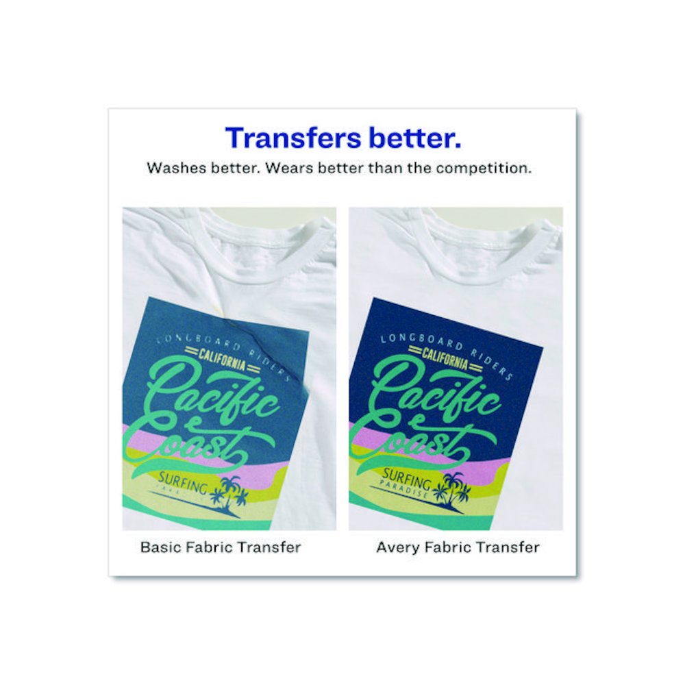 Fabric Transfers, For Light-Colored Fabrics, 8.5 x 11, White, 6/Pack. Picture 2