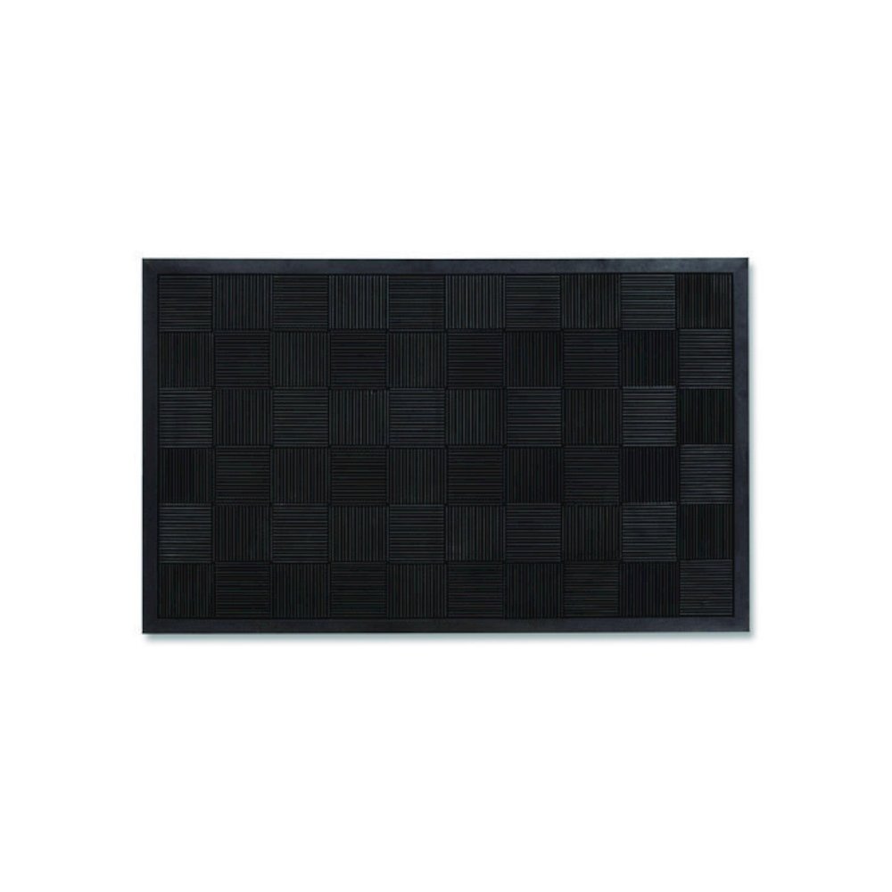 Parquet Scraper Mat, Black Blade Ribbed Rubber Surface, 36" x 60". Picture 1