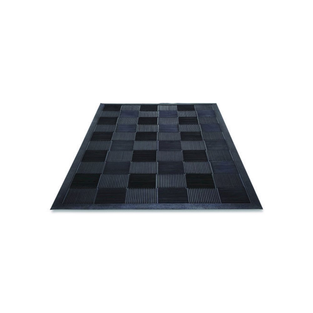 Parquet Scraper Mat, Black Blade Ribbed Rubber Surface, 36" x 60". Picture 3