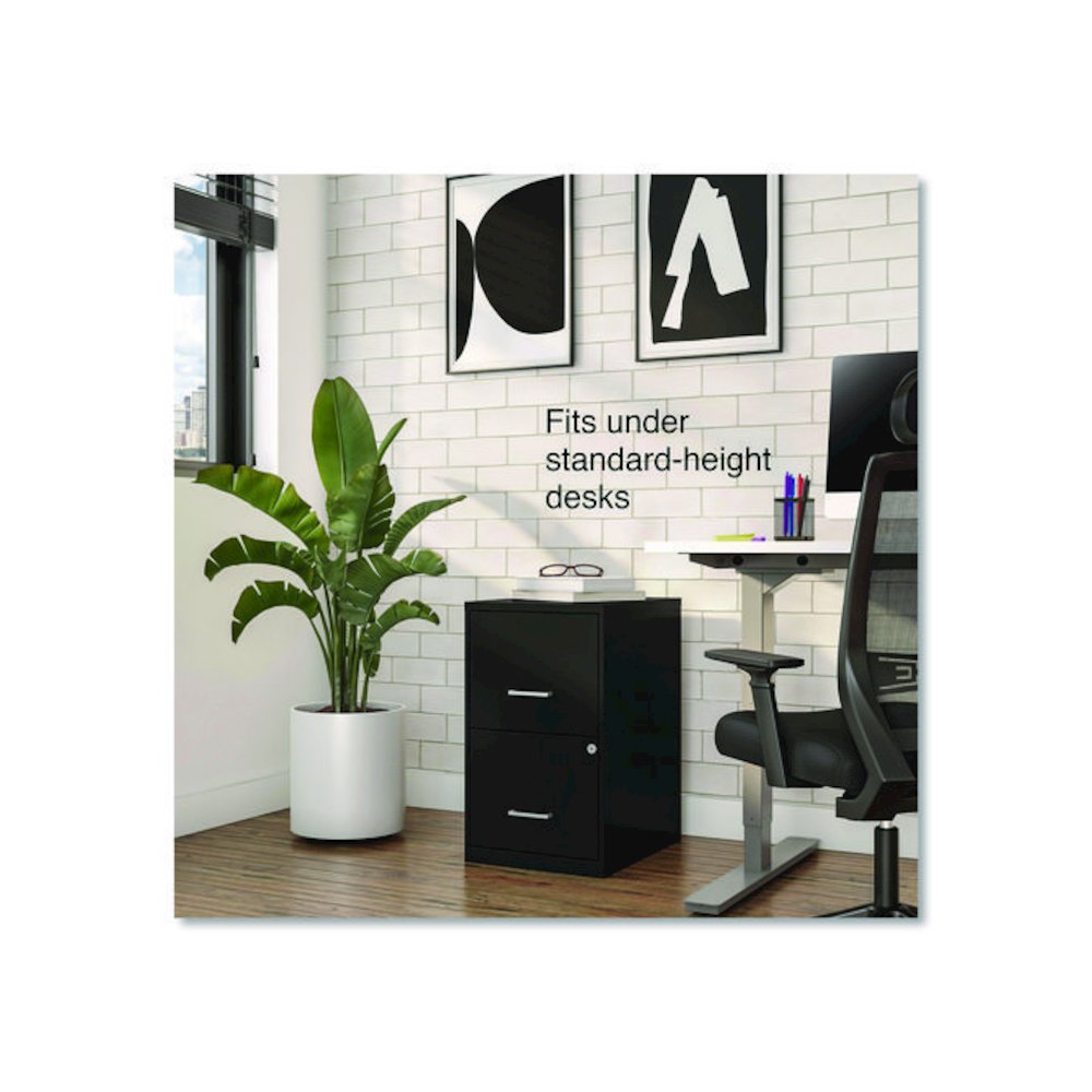 Soho Vertical File Cabinet, 2 Drawers: File/File, Letter, Black, 14" x 18" x 24.1". Picture 7