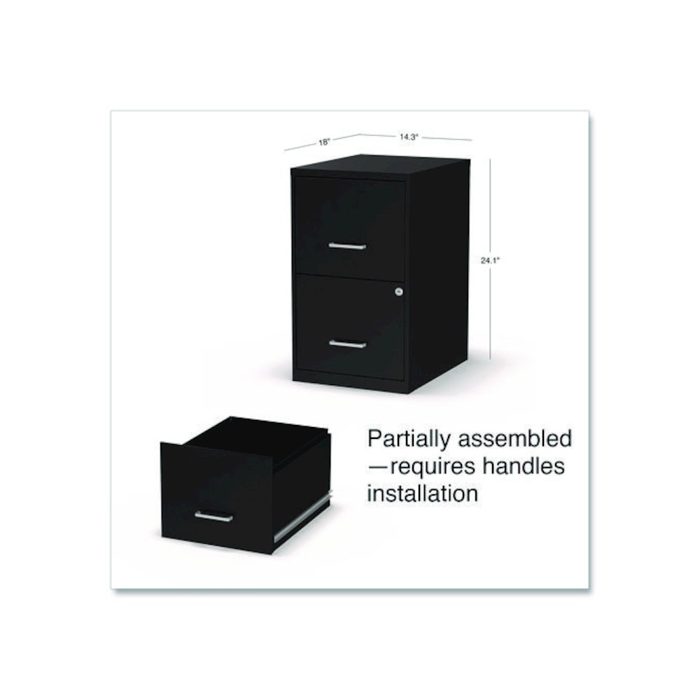 Soho Vertical File Cabinet, 2 Drawers: File/File, Letter, Black, 14" x 18" x 24.1". Picture 6