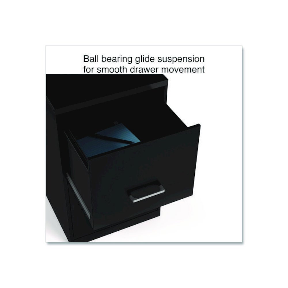 Soho Vertical File Cabinet, 2 Drawers: File/File, Letter, Black, 14" x 18" x 24.1". Picture 4