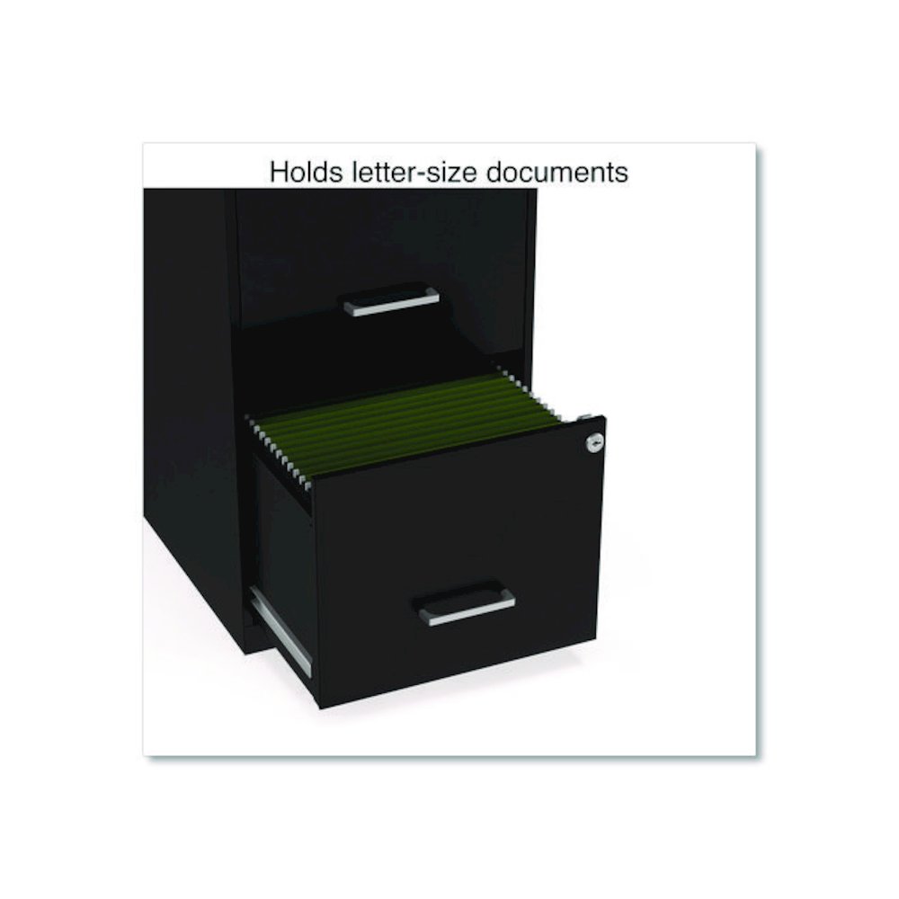 Soho Vertical File Cabinet, 2 Drawers: File/File, Letter, Black, 14" x 18" x 24.1". Picture 3