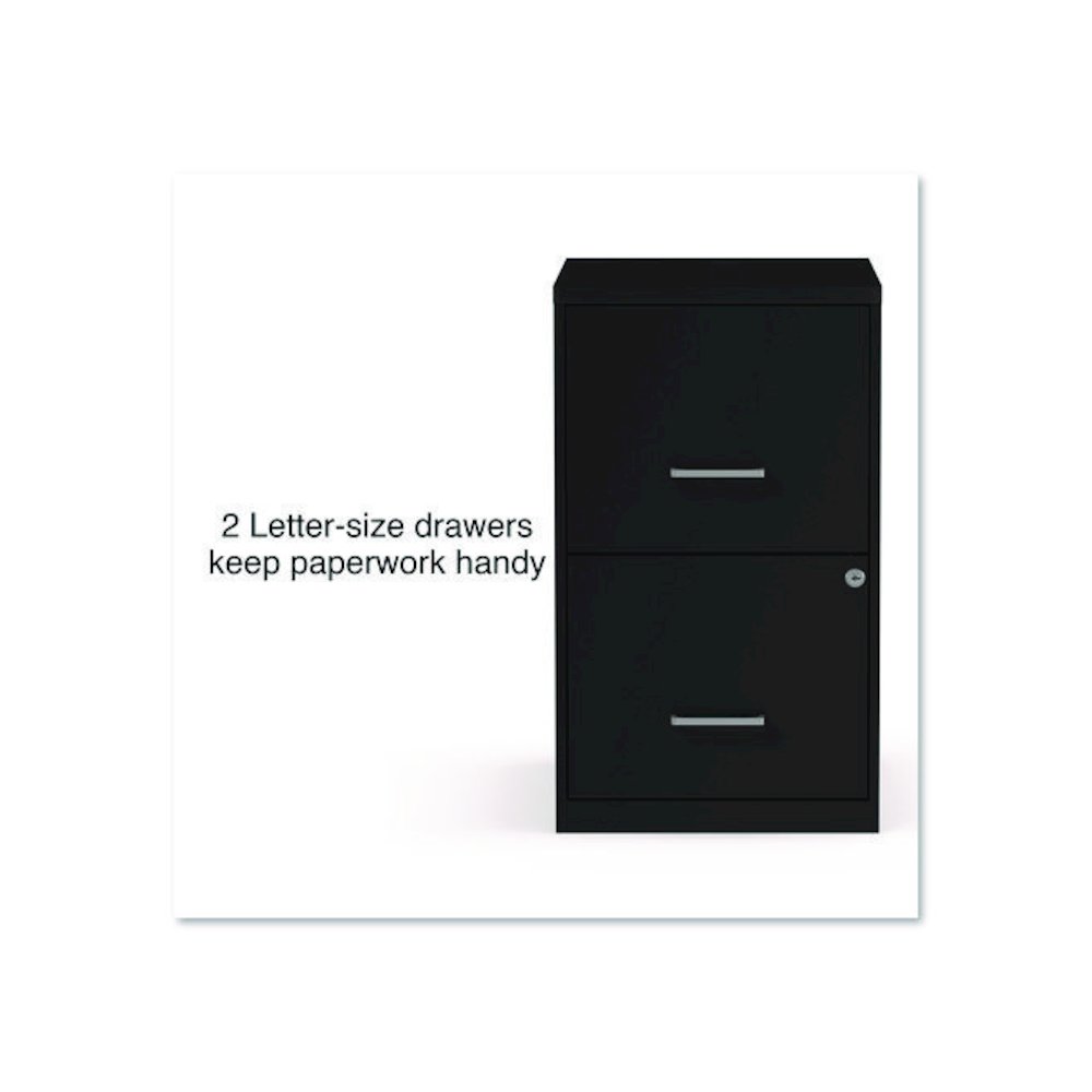 Soho Vertical File Cabinet, 2 Drawers: File/File, Letter, Black, 14" x 18" x 24.1". Picture 2