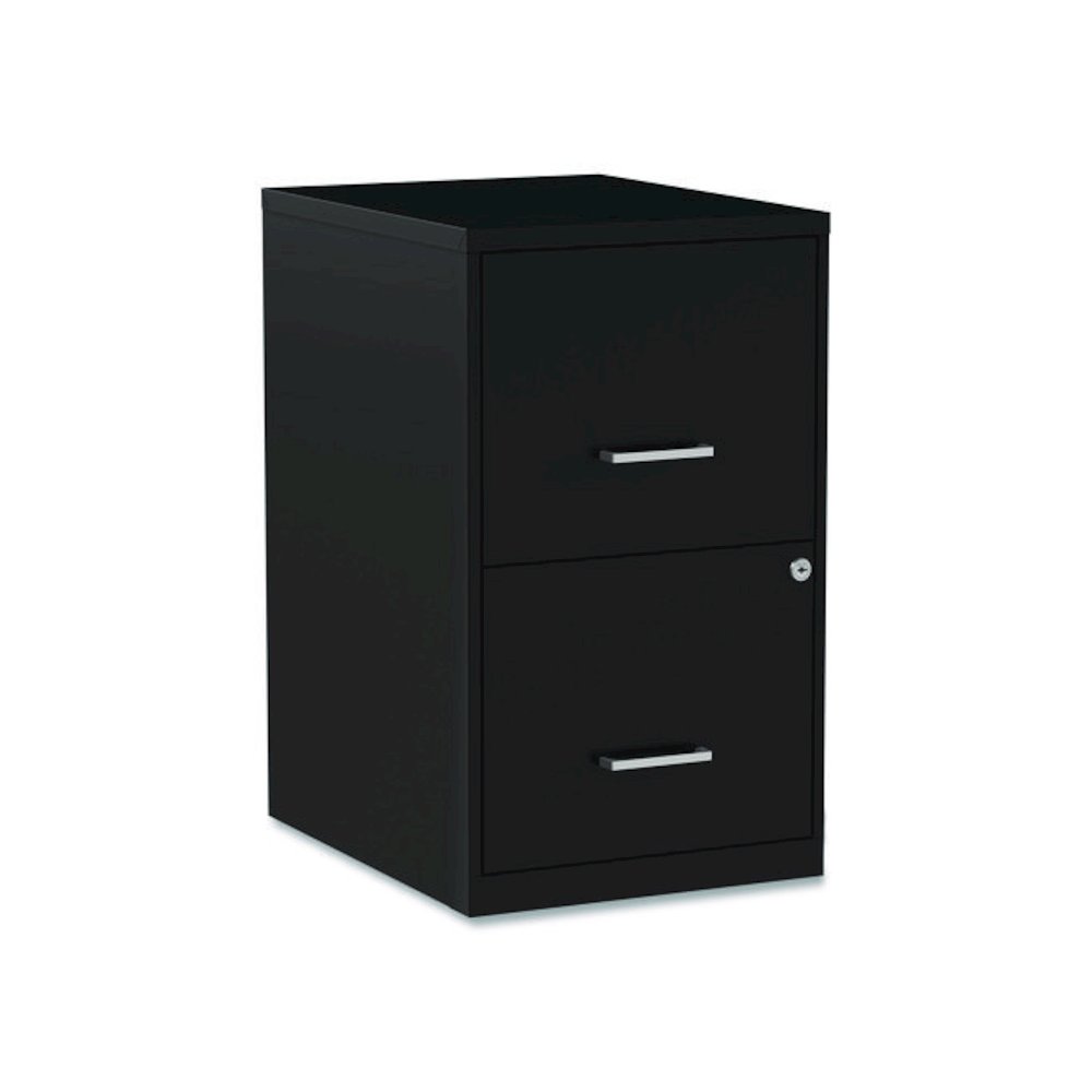 Soho Vertical File Cabinet, 2 Drawers: File/File, Letter, Black, 14" x 18" x 24.1". Picture 1