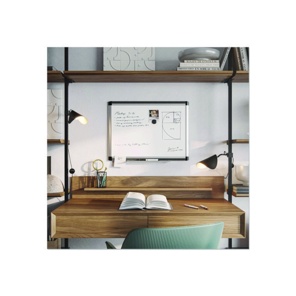 PINIT Magnetic Dry Erase Board, 24" x 18" (Actual Size: 23" x 17"), White Surface, Satin Aluminum Frame. Picture 2