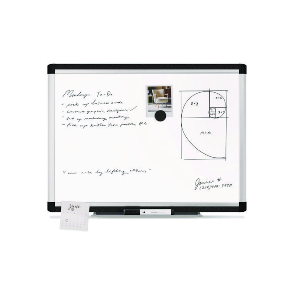 PINIT Magnetic Dry Erase Board, 24" x 18" (Actual Size: 23" x 17"), White Surface, Satin Aluminum Frame. Picture 4