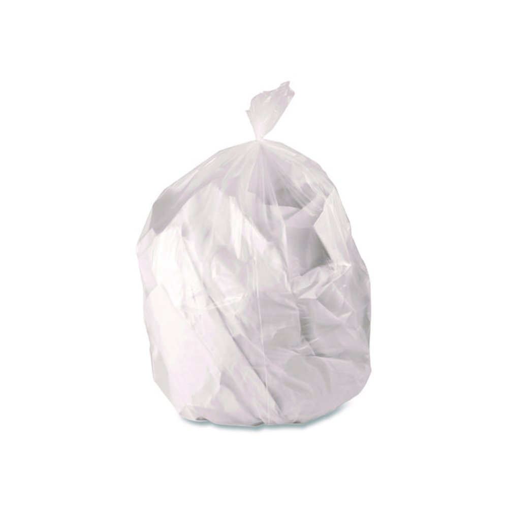 Low-Density Waste Can Liners, 32 gal, 0.9 mil, 33 x 44, Clear, Perforated Roll, 5 Bags/Roll, 20 Rolls/Carton. Picture 3