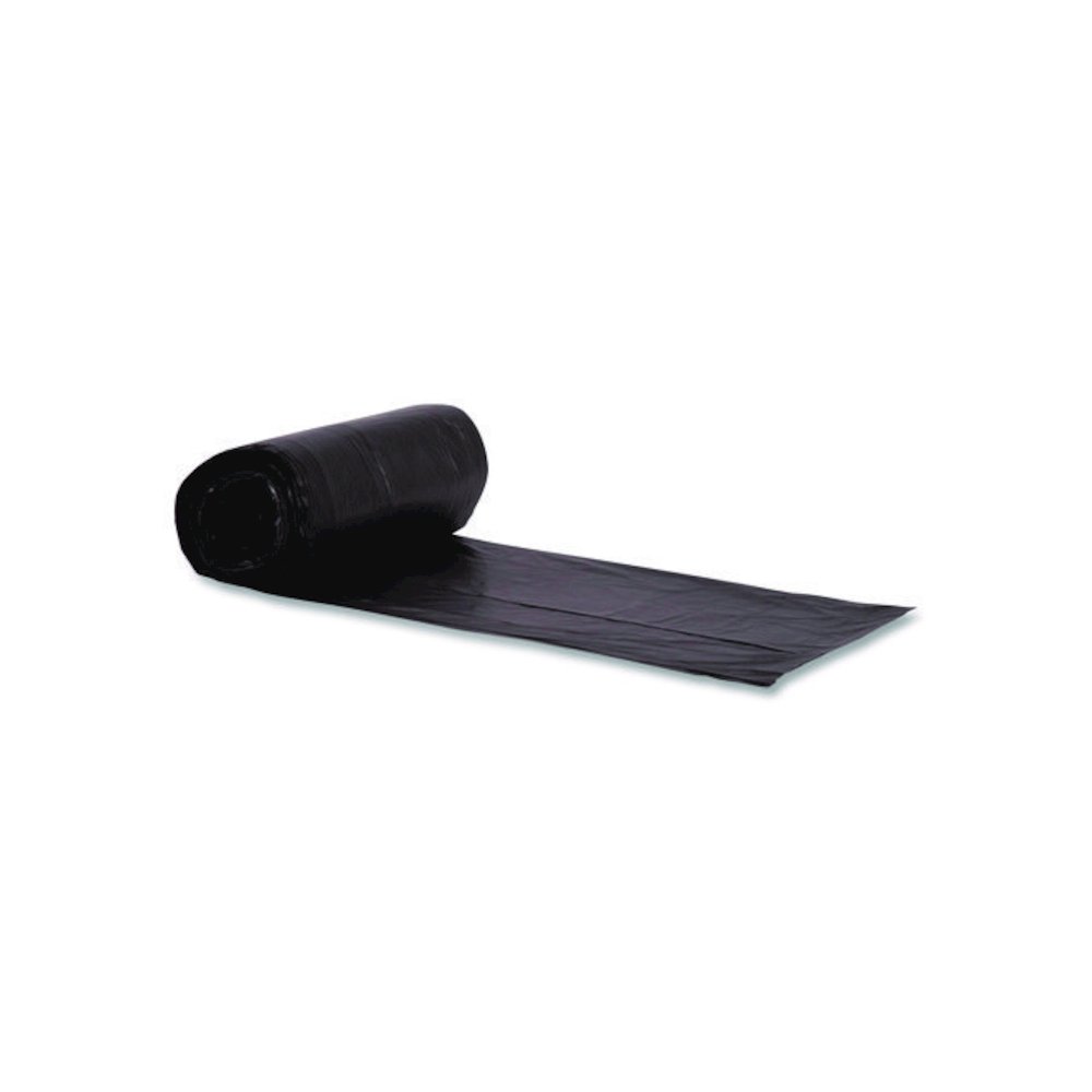 Reprocessed Resin Can Liners, 60 gal, 1.5 mil, 38 x 58, Black, Perforated Roll, 100/Carton. Picture 1